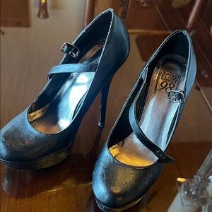Speed Limit 98 Black Mary Jane Platform Stiletto Pumps
